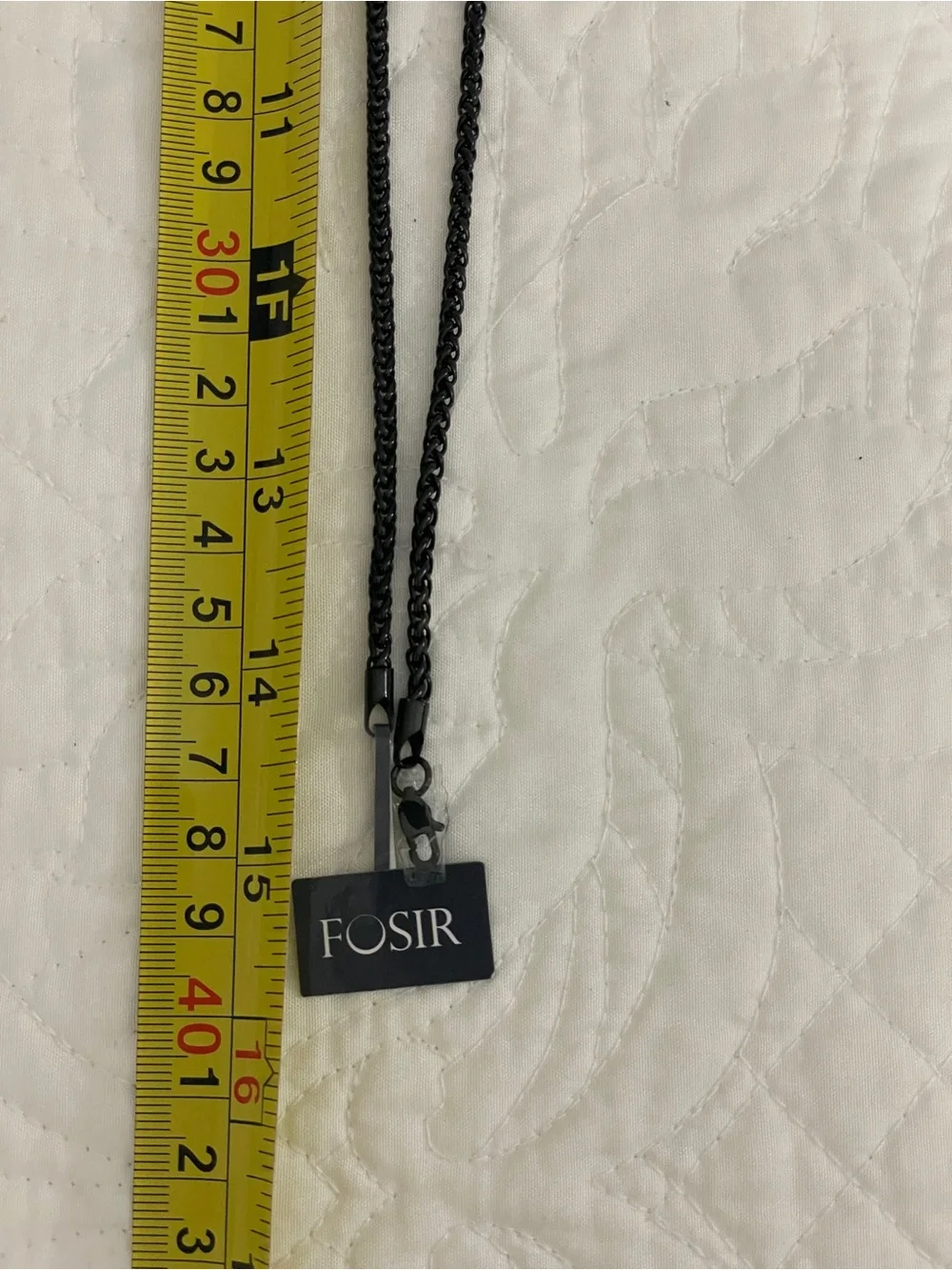NWT FOSIR Men’s Black Stainless Steal Chain